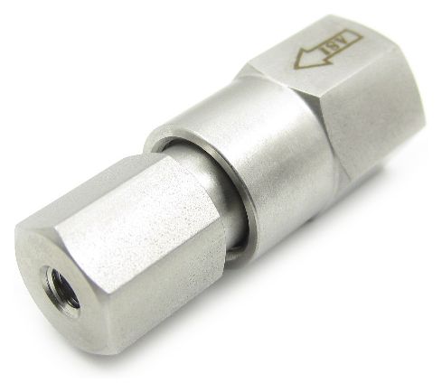 In-Line Check Valve With 316 Ball Cartridge