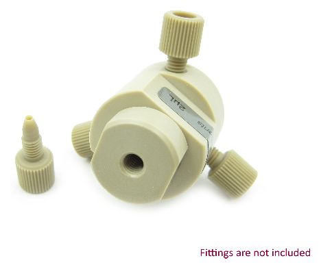 2 L Biocompatible PEEK Static Mixer Ternary Tee Housing Assembly