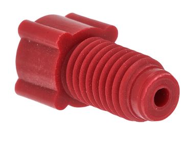 Nut PP flanged red 116 14-28