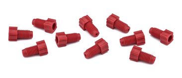 Nut PP flanged red 116 14-28